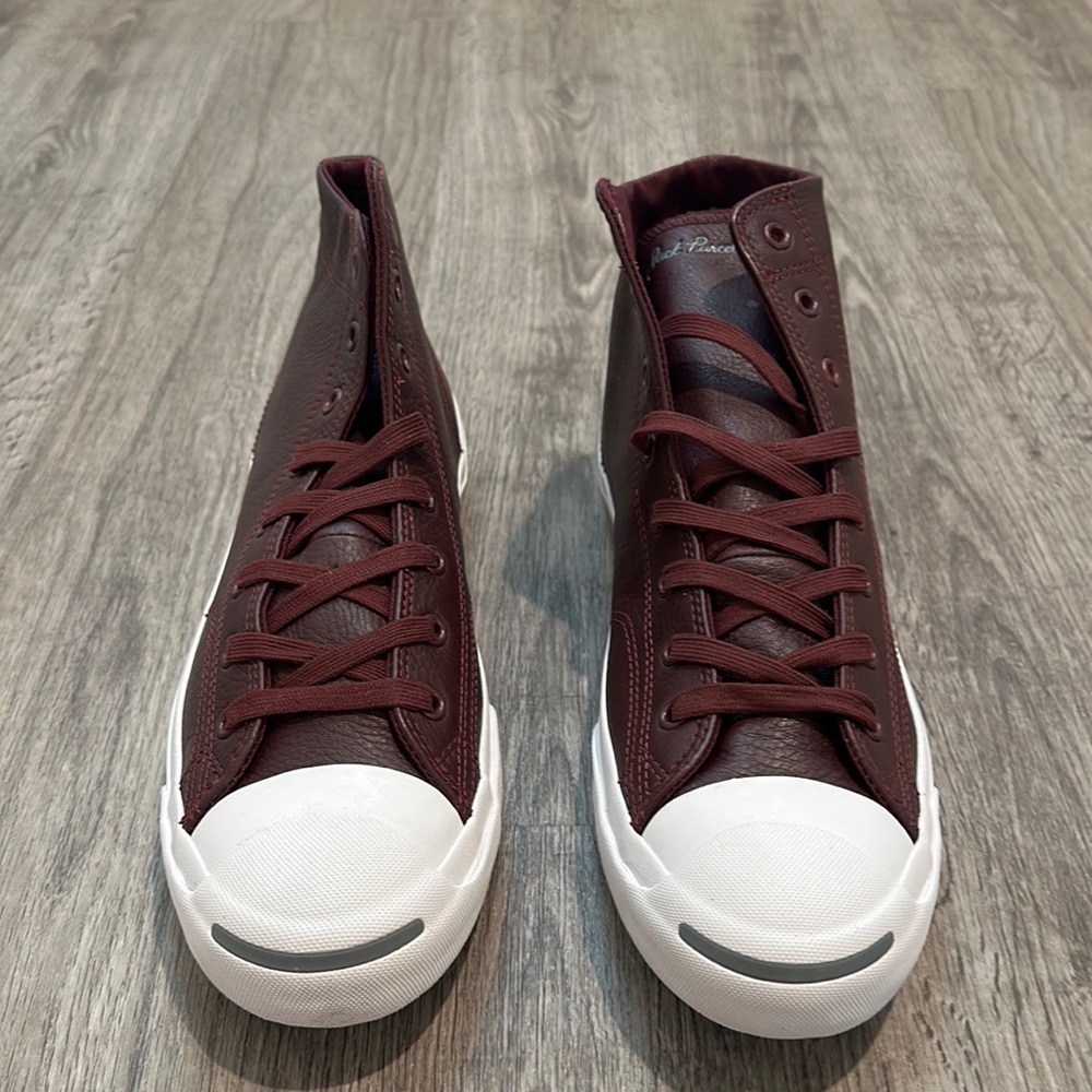 NIB $85 Converse Jack Purcell Jack Mid Dark Sangria/Cool Grey 157706C US Mens 10
